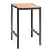 Bolero Square Steel and Acacia Bar Table 600mm Bolero