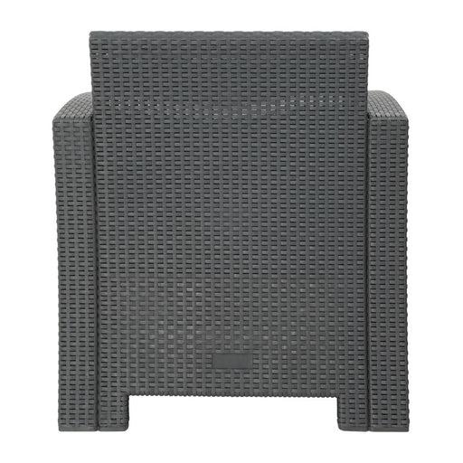 Bolero PP Armchair and Table Wicker Set Grey Bolero
