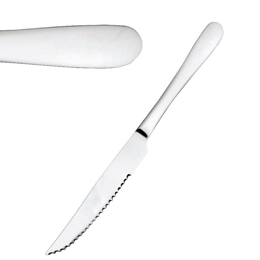 234(L)mm | 9 1/4". Serrated Blade. Pack Quantity: 12. Material: 18/0 Stainless Steel