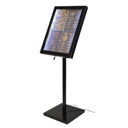 Securit LED Menu Display Case Black Securit