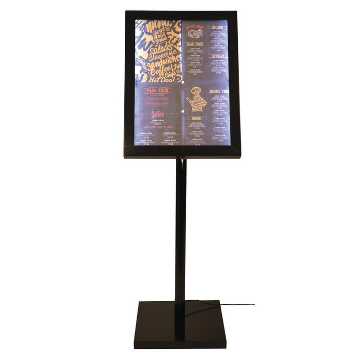 Securit LED Menu Display Case Black Securit