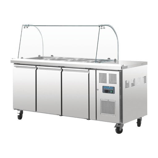 Polar U-Series Triple Door Refrigerated Gastronorm Saladette Counter Polar