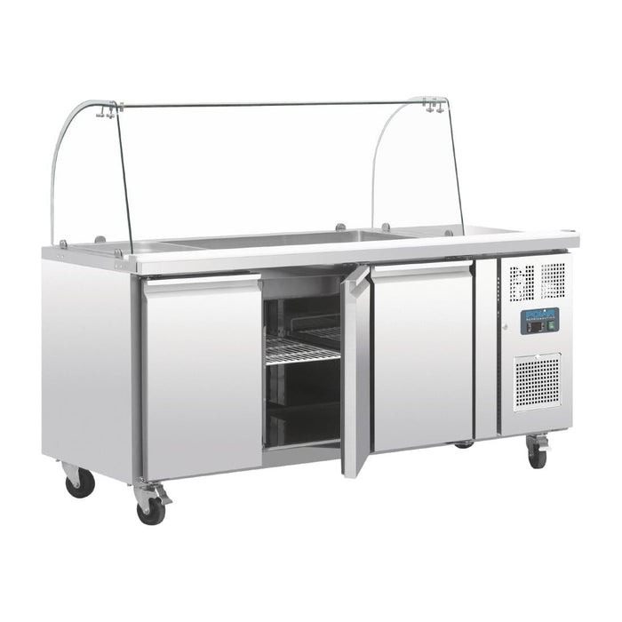 Polar U-Series Triple Door Refrigerated Gastronorm Saladette Counter Polar