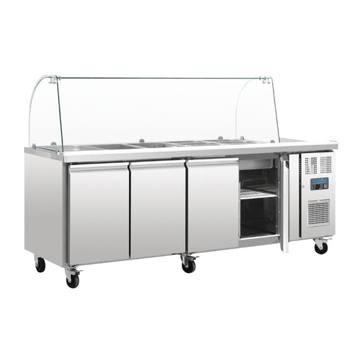 Polar U-Series Four Door Refrigerated Gastronorm Saladette Counter Polar