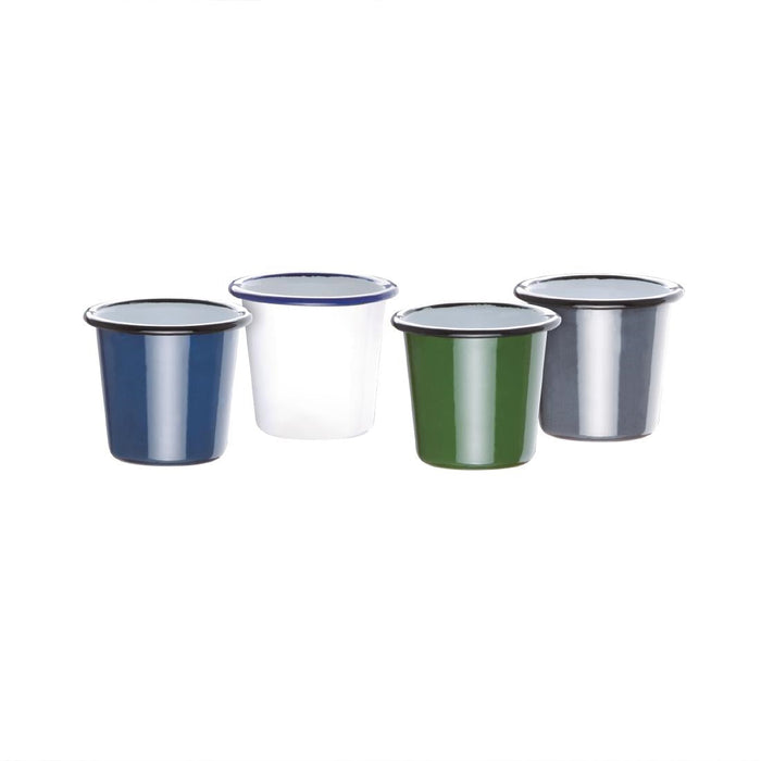 Olympia Enamel Sauce Cup White and Blue (6 Pack) Olympia