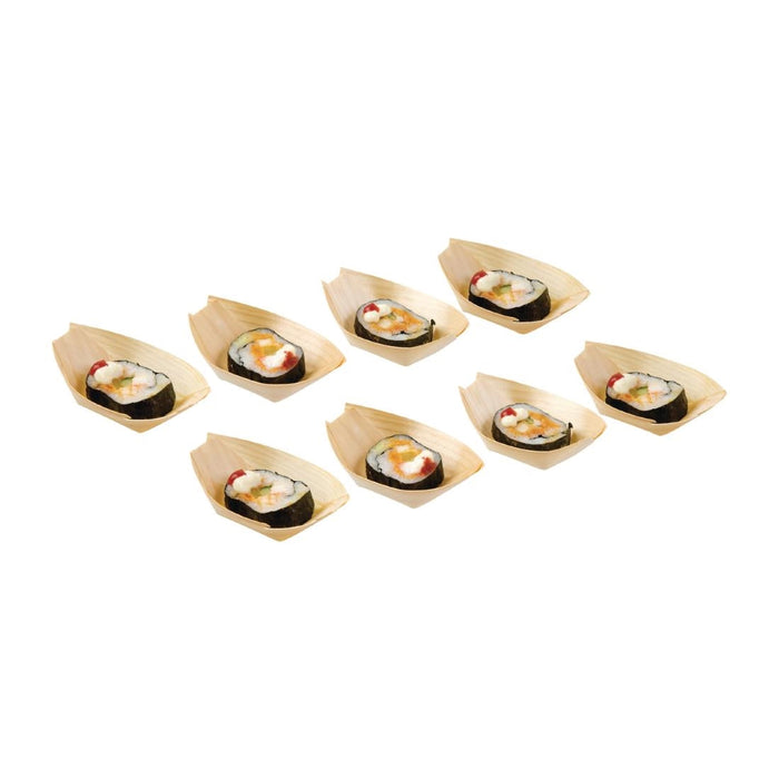 Fiesta Compostable Wooden Sushi Boats Small 80mm (100 Pack) Fiesta Compostable