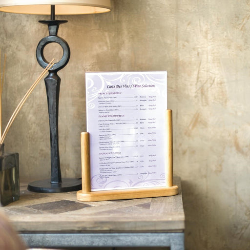 Securit Acrylic Menu Holder With Wooden Frame A4 Securit