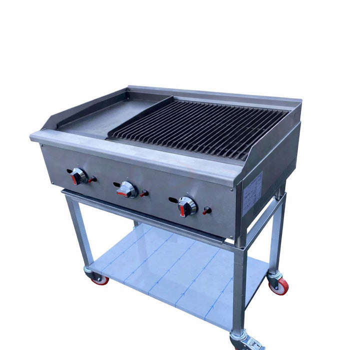 COMMERCIAL 3 BURNER CONTROL GAS BBQ GRILL AND GRIDDLE CHARBROILER Canmac