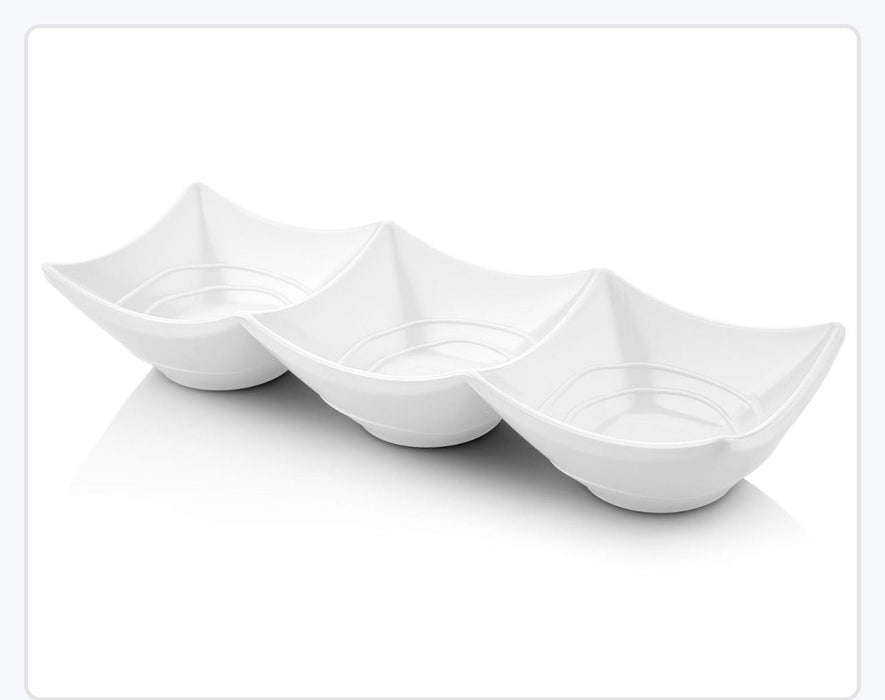 Snack Plate Plastic Dipping Bowl White Multi-Purpose Sauce Dish Dip/Dipping Bowls Canmac Catering Equipment