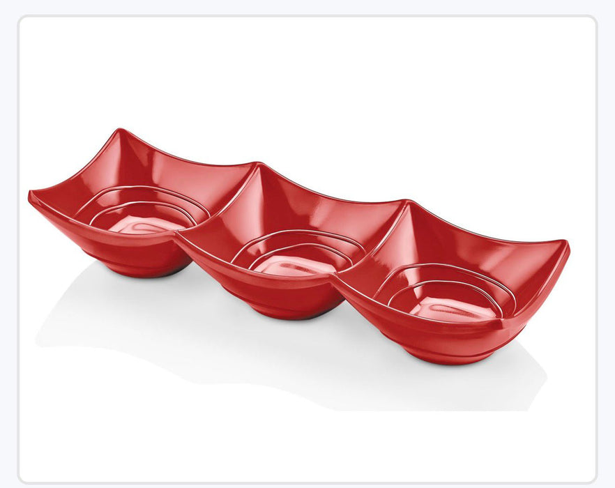 Snack Plate Melamine Red Dipping Bowl Multi-Purpose Sauce Dish Dip/Dipping Bowls Canmac Catering Equipment