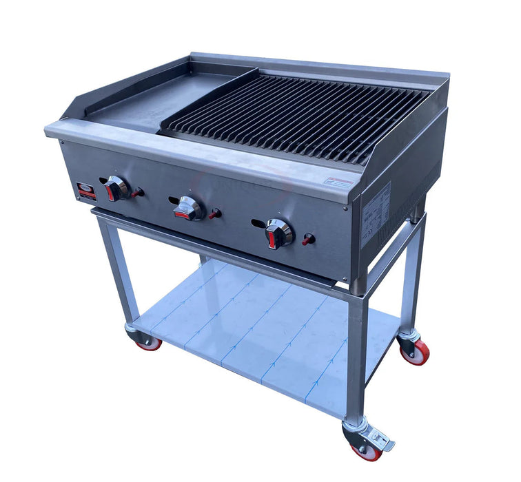 COMMERCIAL 3 BURNER CONTROL GAS BBQ GRILL AND GRIDDLE CHARBROILER Canmac