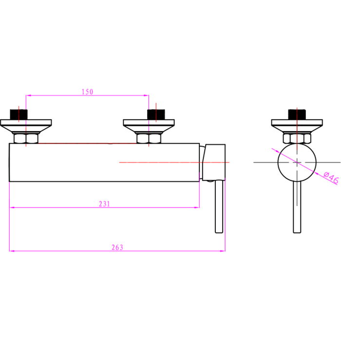 Wall Mounted Mixer Tap Single Lever Chrome |  40072000