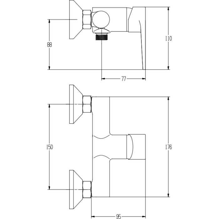 Wall Mounted Mixer Tap Single Lever Chrome |  40273000