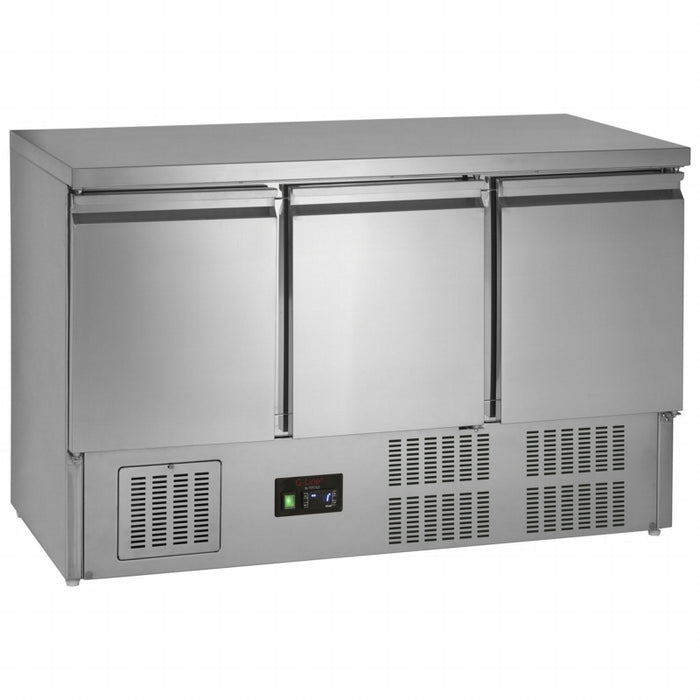 Tefcold GS365ST Stainless Steel Three Door Gastronorm 1/1 Counter