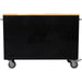 Heavy Duty Steel Rolling Tool Chest With Wooden Worktop 6 Drawers 1 Side Cabinet 1370x488x913mm Black | 482038 Ablack Makfry