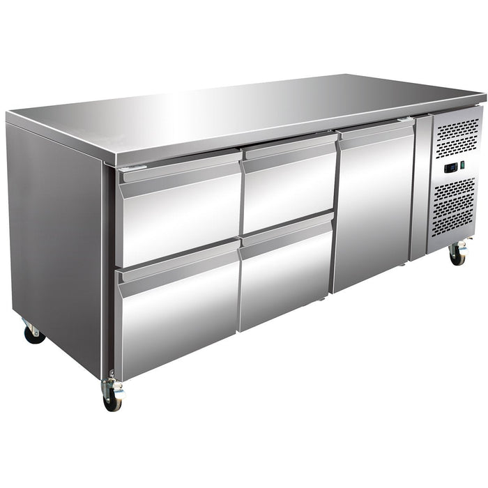 Commercial Refrigerated Counter 1 Door 4 Drawers Depth 700mm |  4 Drg31 V Makfry