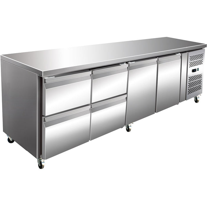 Commercial Refrigerated Counter 2 Doors 4 Drawers Depth 700mm | 4 Drg41 V Makfry