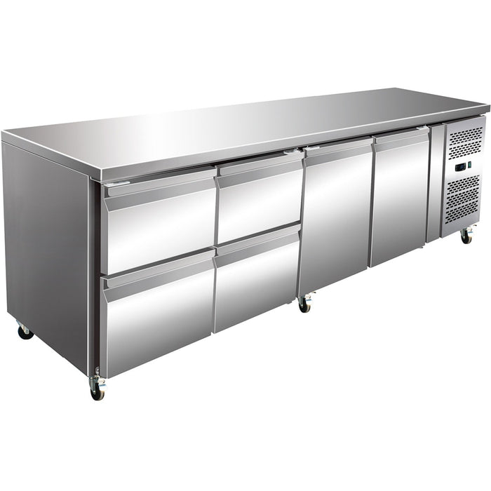 Commercial Refrigerated Counter 2 Doors 4 Drawers Depth 700mm | Jtgn4140 Tn Makfry