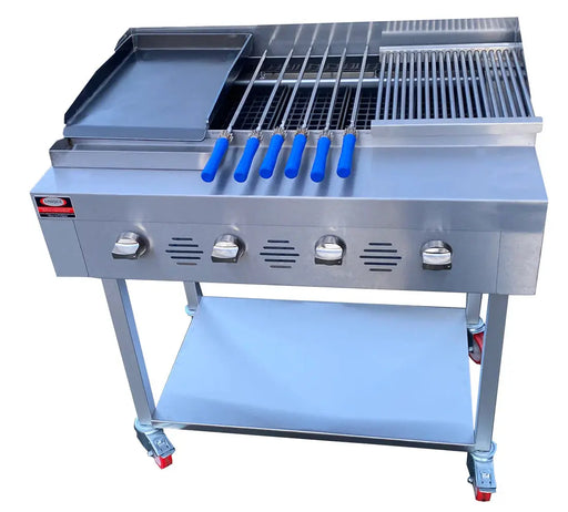 COMMERCIAL Chargrill 4 Burner Gas Self Standing Hot Plate Stainless Steel Canmac
