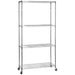 Commercial Shelving Unit 4 Tier With Wheels 1000kg Width 1500mm Depth 600mm Chrome Wire | Amj500 Makfry