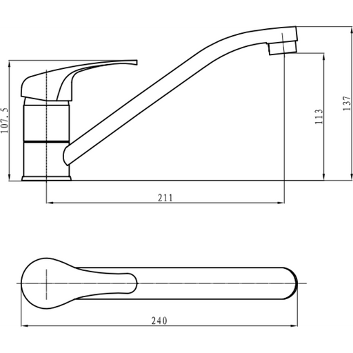 Basin Mixer Tap with Stainless Steel Spout Single Lever Chrome |  50221000 Makfry