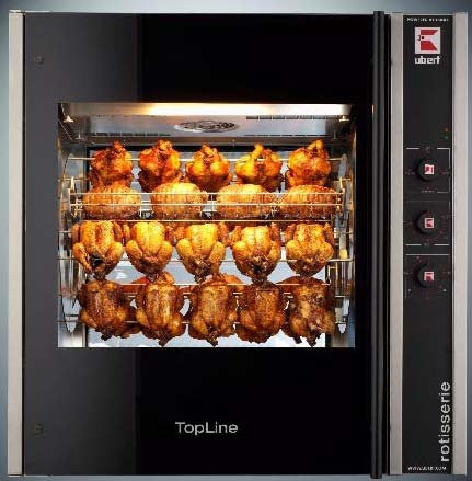 Ubert Topline RT408 "Hot air" Pass Thru electric rotisserie - 8 spits Euro-Catering