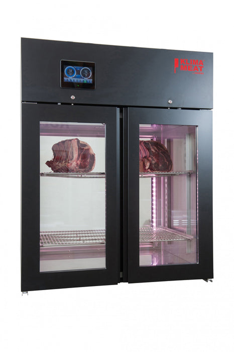 Klima KMVE - Black Finish See Thru' Counter top - 700 Ltr Dry age meat maturing fridge Euro-Catering