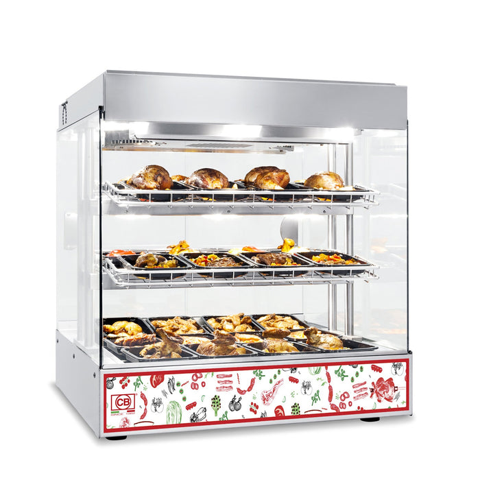 CB EVB CUBE 076 2R - Counter top 2 tier Fan blown heated display - Operator service Euro-Catering