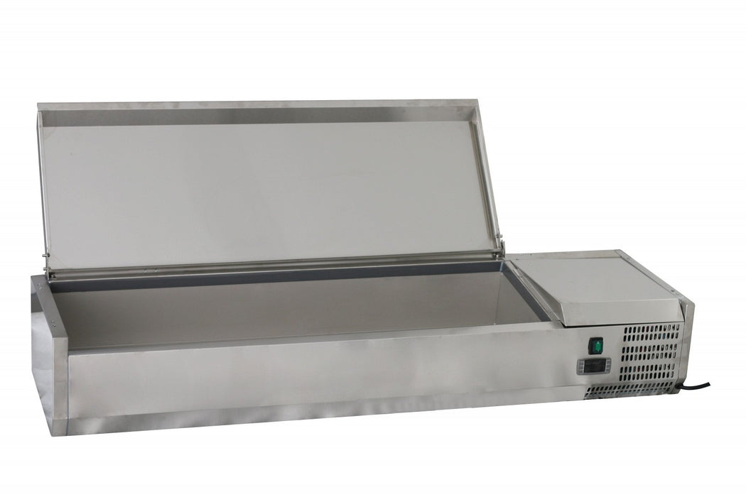 Chefsrange TU140013L  1400mm Topping well with lid 4 x 1/3gn + 1 x 1/2gn Euro-Catering