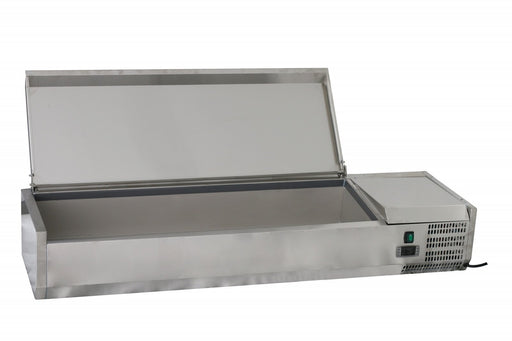 Chefsrange TU160013L  1600mm Topping well with lid 7 x 1/3gn Euro-Catering