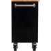 Heavy Duty Steel Rolling Tool Chest With Wooden Worktop 6 Drawers 1 Double Door Side Cabinet 1674x489x907mm Black | 602038 Ablack Makfry
