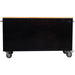 Heavy Duty Steel Rolling Tool Chest With Wooden Worktop 6 Drawers 1 Double Door Side Cabinet 1674x489x907mm Black | 602038 Ablack Makfry