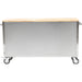 Heavy Duty Steel Rolling Tool Chest With Wooden Worktop 6 Drawers 1 Double Door Side Cabinet 1674x489x907mm Stainless Steel | 602038 Asilver Makfry