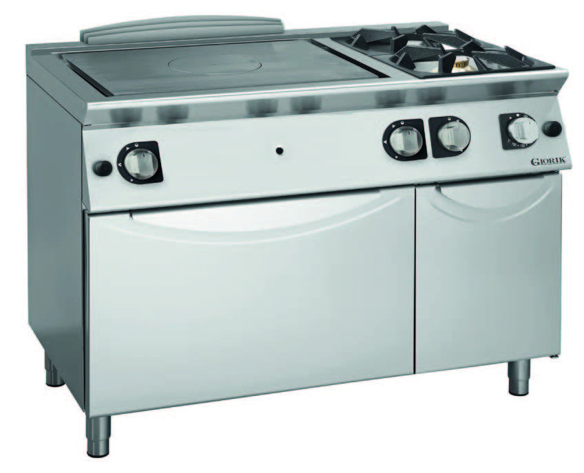 Giorik TG76FTR Medium Duty Gas Solid Top Range + 2 open burners Euro-Catering