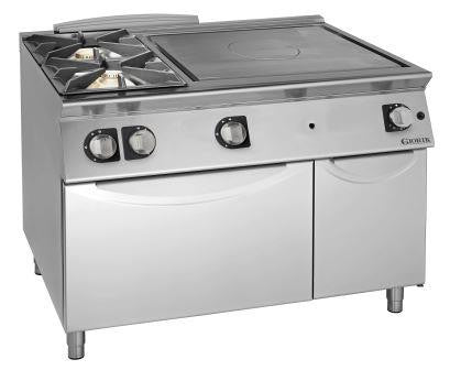 Giorik TG76FTL Medium Duty Gas Solid Top Range + 2 open burners Euro-Catering