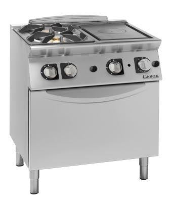 Giorik TG74FTL Medium Duty Gas Solid Top Range + 2 open burners Euro-Catering