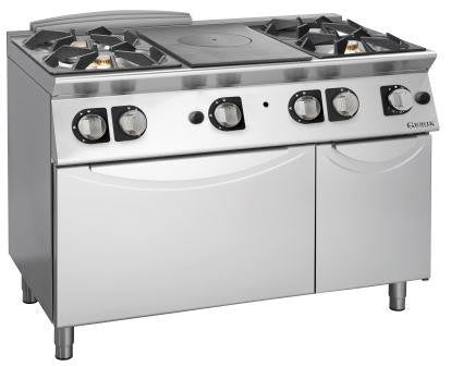 Giorik TG76FTCMedium Duty Gas Solid Top Range + 4 open burners Euro-Catering