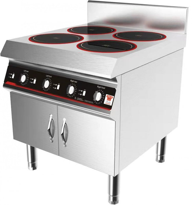 Chefsrange GXIH4-3B  80 LINE  Floorstanding 4 Ring Induction hob - 4 x 3.0kw power Euro-Catering
