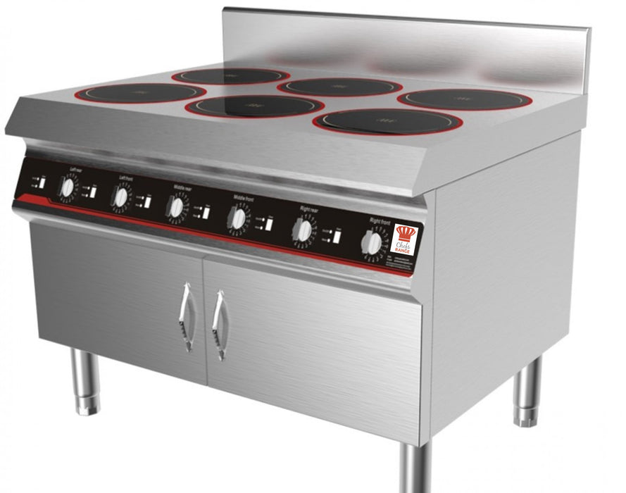 Chefsrange GXIH6-3.5B  80 LINE  Floorstanding 6 Ring Induction hob - 6 x 3.5kw power