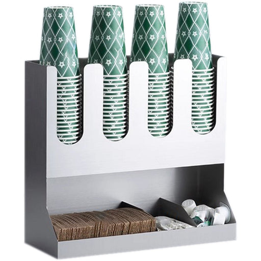 Stainless Steel 2 Tier Cup Holder / Dispenser Φ100mm Cups 4 Stacks |  62005 Makfry