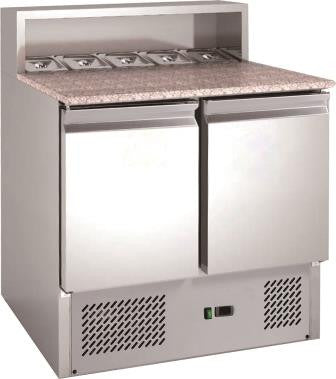 Chefsrange PSH900 - 2 Door Pizza Prep counter with granite top Euro-Catering