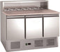 Chefsrange PSH903 - 3  Door Pizza Prep counter with granite top Euro-Catering
