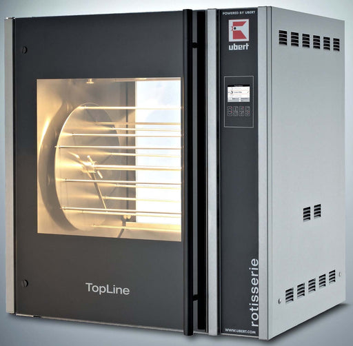 Ubert Topline RT403S-CC Pass thru "Hot air" electric rotisserie - 3 spits , Programmable Controls Euro-Catering