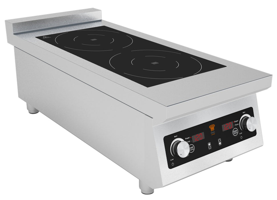 Chefsrange BE70IH2-5  70 Line  Counter top 2 Ring Induction hob - 2 x 5kw power Euro-Catering