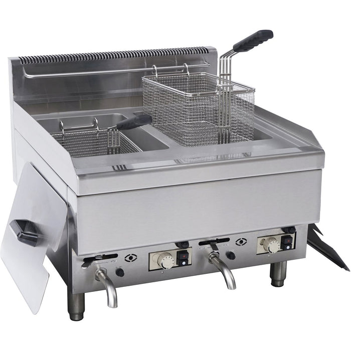 Commercial Gas Fryer 10+10L Countertop 8kW |  6GTRC2