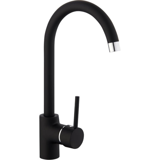 Basin Mixer Tap with Stainless Steel Spout Single Lever Black |  70000065 Makfry