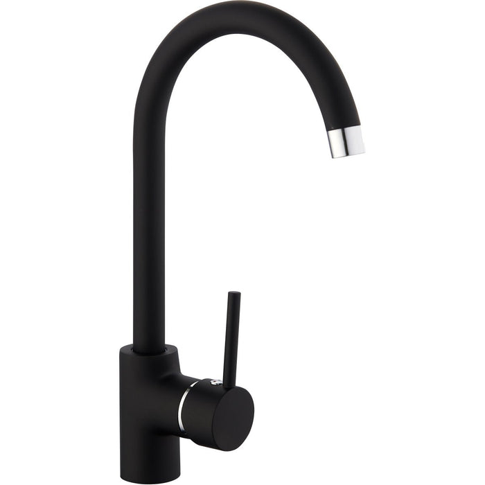 Basin Mixer Tap with Stainless Steel Spout Single Lever Black |  70000065 Makfry