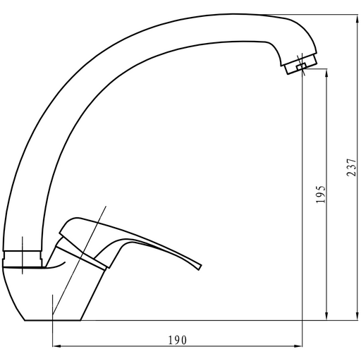 Kitchen Sink Mixer Tap Single lever Chrome |  70128000 Makfry