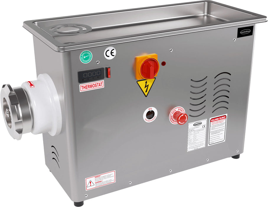 Combisteel Meat Grinder 32 - 750kg/h Capacity - Fixed Cooled Head - Stainless Steel - 400V - Professional Meat Processing Machine Combisteel