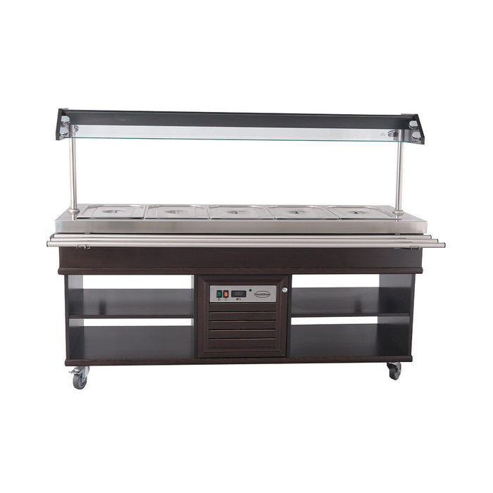 Combisteel Refrigerated Buffet GN 5/1 – Stainless Steel – Ventilated Cooling – +2°C to +8°C – Automatic Defrost – LED Lighting – 230V Combisteel